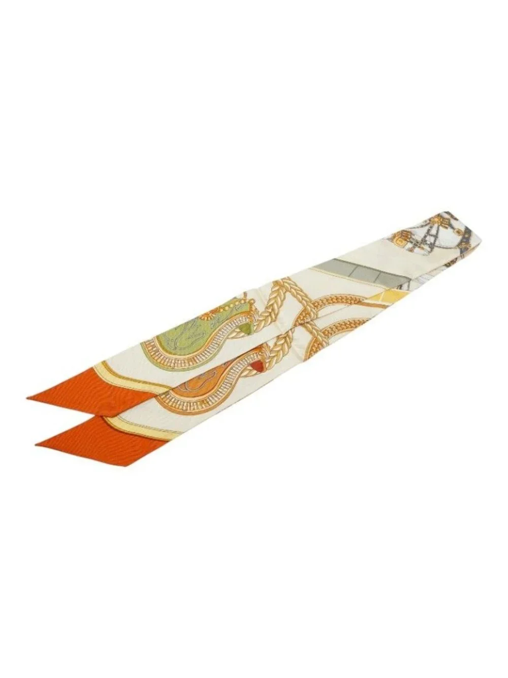 Hermes Twilly Grand Apparat Scarf Beige Multicolor - Picture 2 of 4